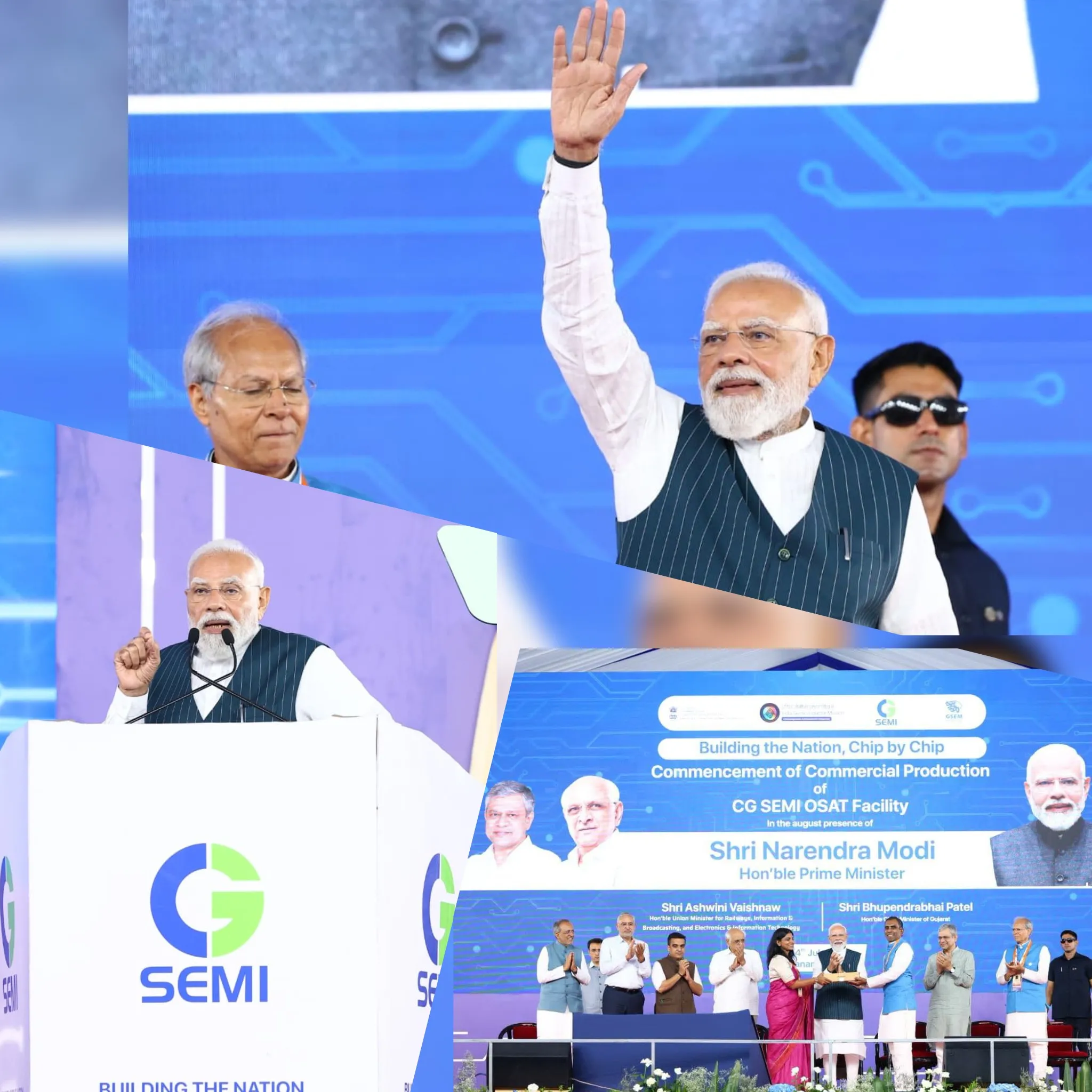साणंद में CG सेमी की अत्याधुनिक OSAT सुविधा का प्रधानमंत्री मोदी ने उद्घाटन किया